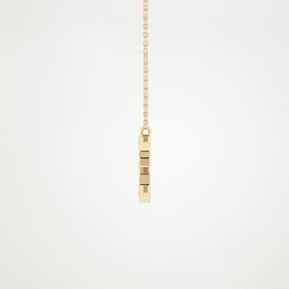 0.385 CT Moissanite E-Shaped Necklace in 14K or 18K Solid Gold – DEF Color, VVS Clarity