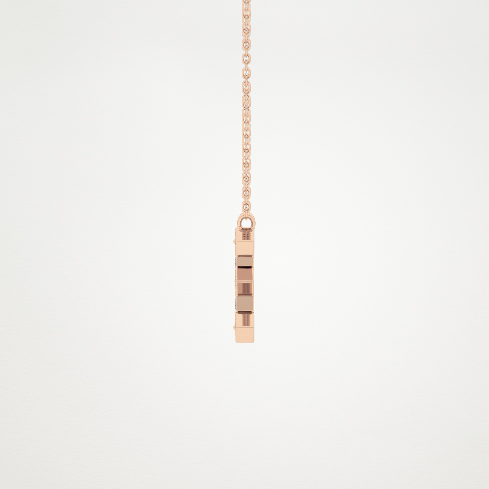 0.385 CT Moissanite E-Shaped Necklace in 14K or 18K Solid Gold – DEF Color, VVS Clarity