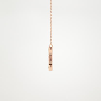 0.385 CT Moissanite E-Shaped Necklace in 14K or 18K Solid Gold – DEF Color, VVS Clarity