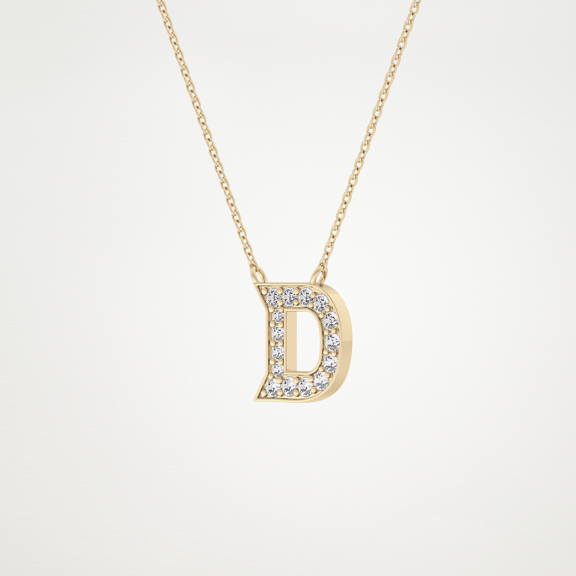 0.243 CT Moissanite D-Shaped Necklace in 14K or 18K Solid Gold – DEF Color, VVS Clarity