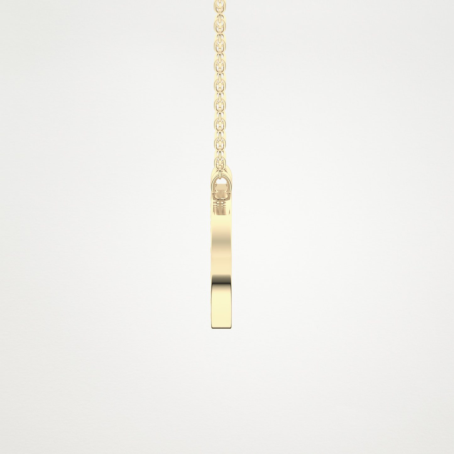 0.243 CT Moissanite D-Shaped Necklace in 14K or 18K Solid Gold – DEF Color, VVS Clarity