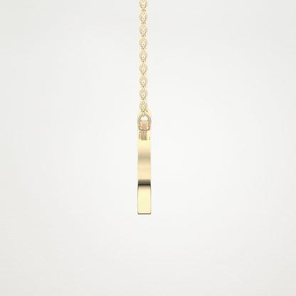 0.243 CT Moissanite D-Shaped Necklace in 14K or 18K Solid Gold – DEF Color, VVS Clarity