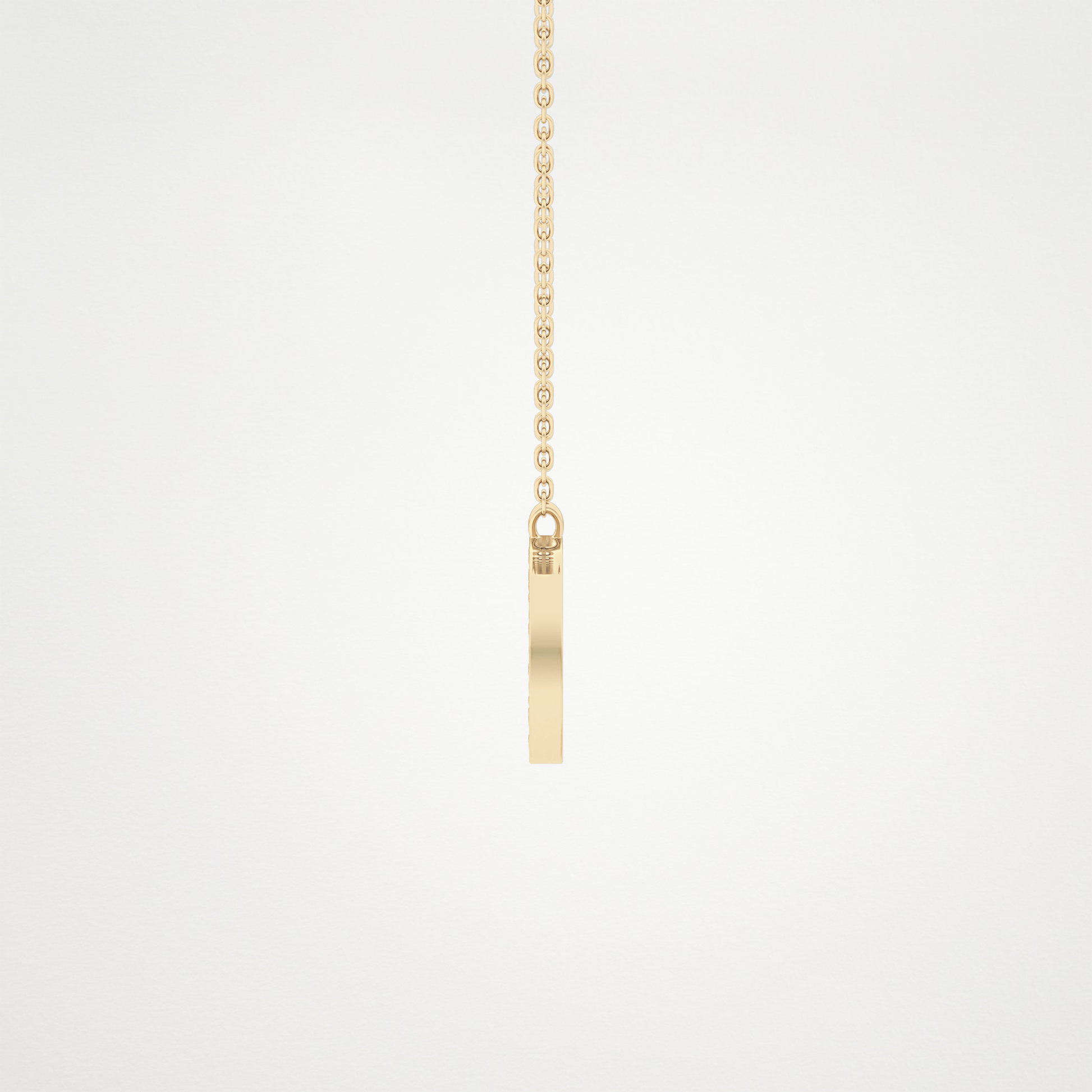 0.243 CT Moissanite D-Shaped Necklace in 14K or 18K Solid Gold – DEF Color, VVS Clarity