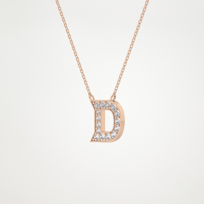 0.243 CT Moissanite D-Shaped Necklace in 14K or 18K Solid Gold – DEF Color, VVS Clarity