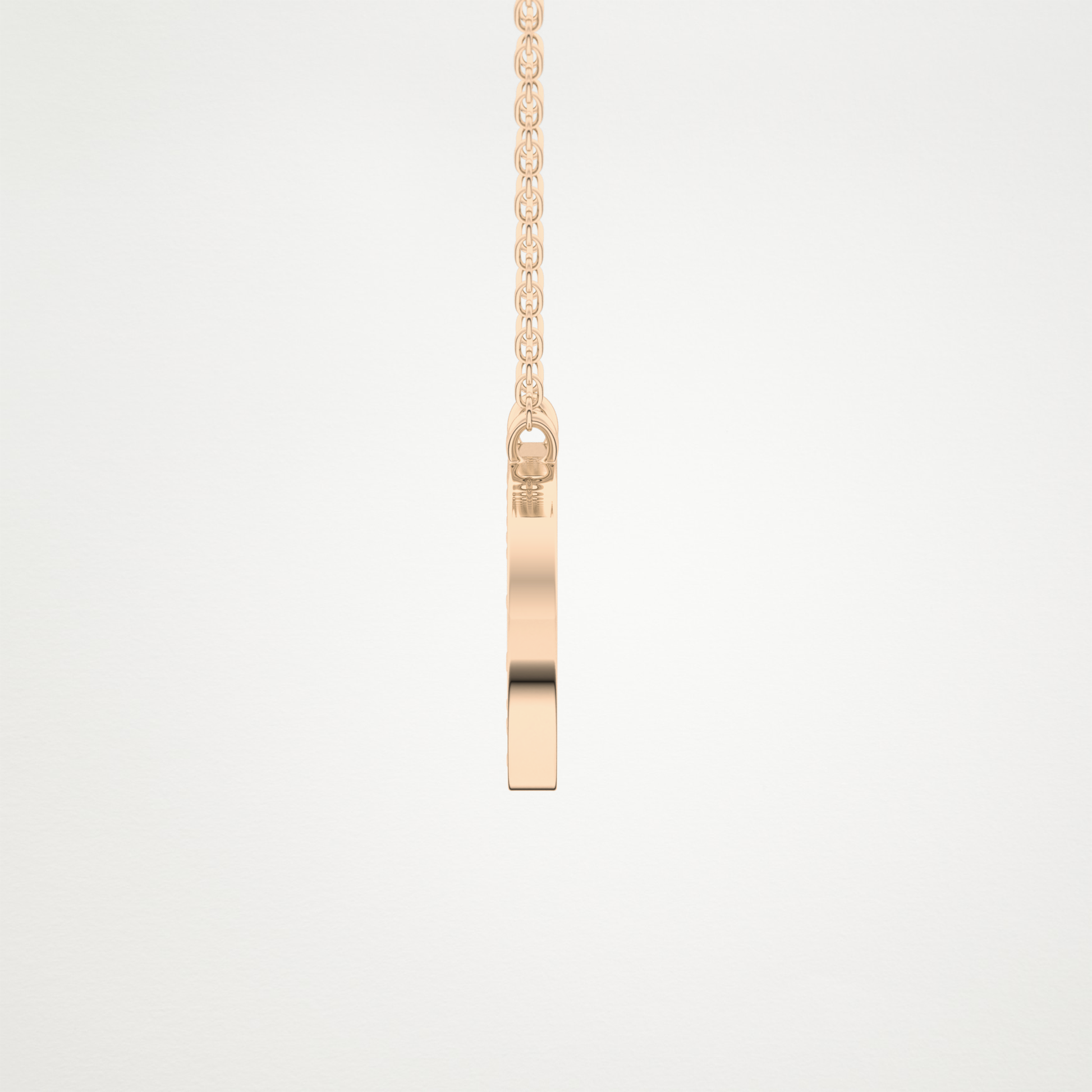 0.243 CT Moissanite D-Shaped Necklace in 14K or 18K Solid Gold – DEF Color, VVS Clarity