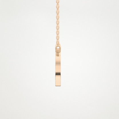 0.243 CT Moissanite D-Shaped Necklace in 14K or 18K Solid Gold – DEF Color, VVS Clarity
