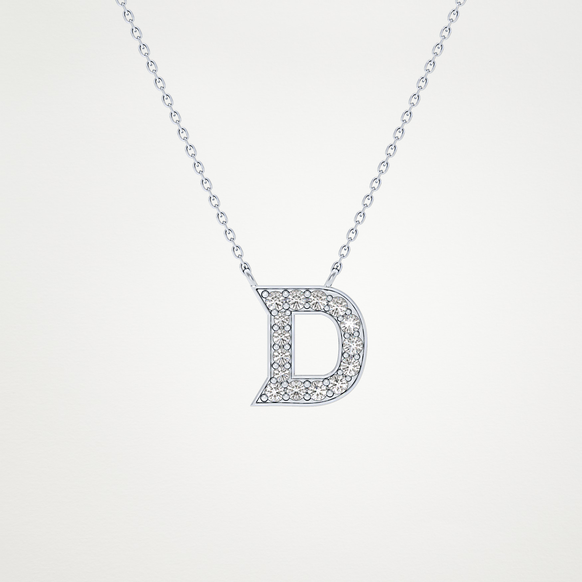 0.243 CT Moissanite D-Shaped Necklace in 14K or 18K Solid Gold – DEF Color, VVS Clarity