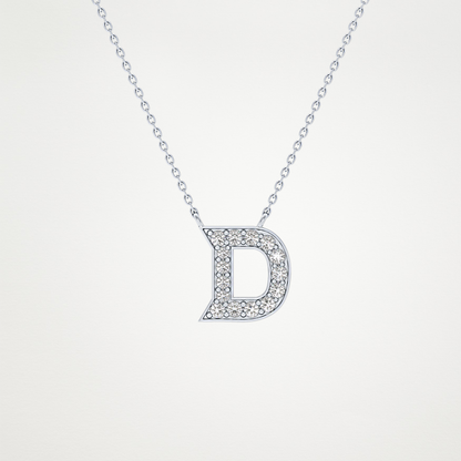 0.243 CT Moissanite D-Shaped Necklace in 14K or 18K Solid Gold – DEF Color, VVS Clarity