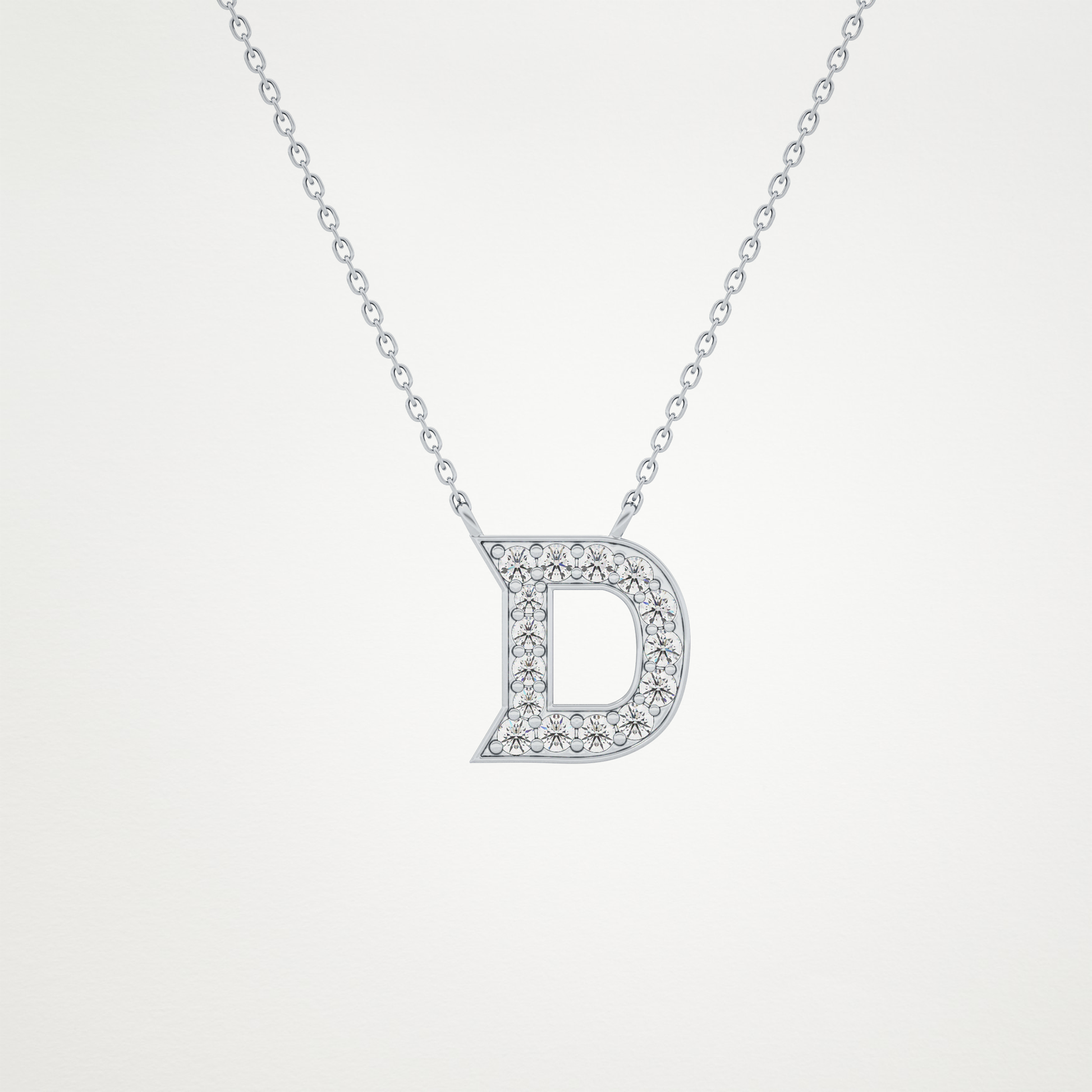 0.243 CT Moissanite D-Shaped Necklace in 14K or 18K Solid Gold – DEF Color, VVS Clarity