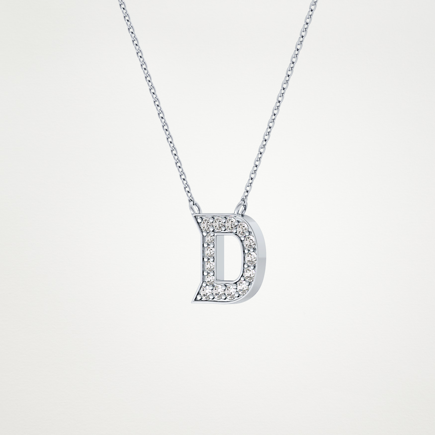 0.243 CT Moissanite D-Shaped Necklace in 14K or 18K Solid Gold – DEF Color, VVS Clarity