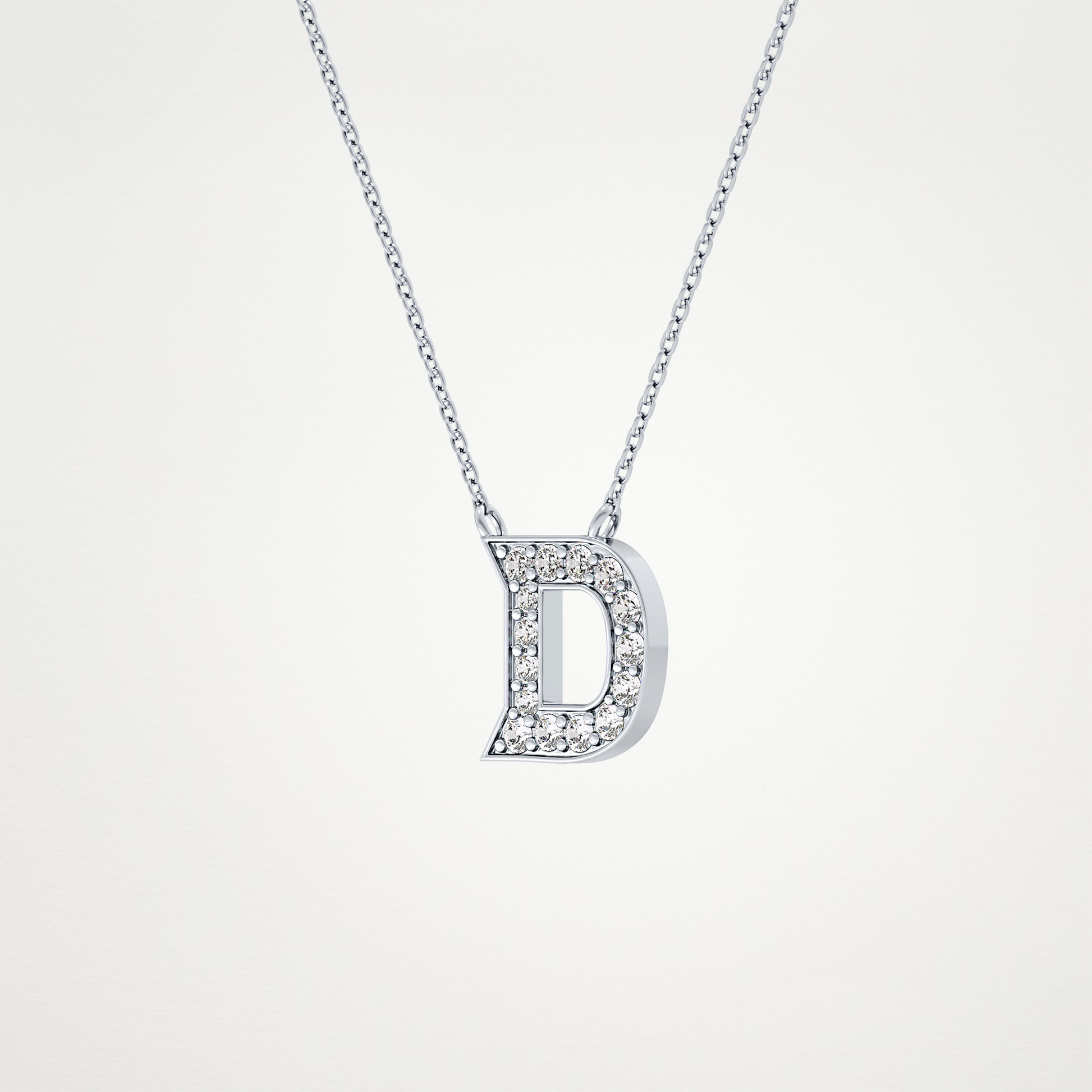 0.243 CT Moissanite D-Shaped Necklace in 14K or 18K Solid Gold – DEF Color, VVS Clarity