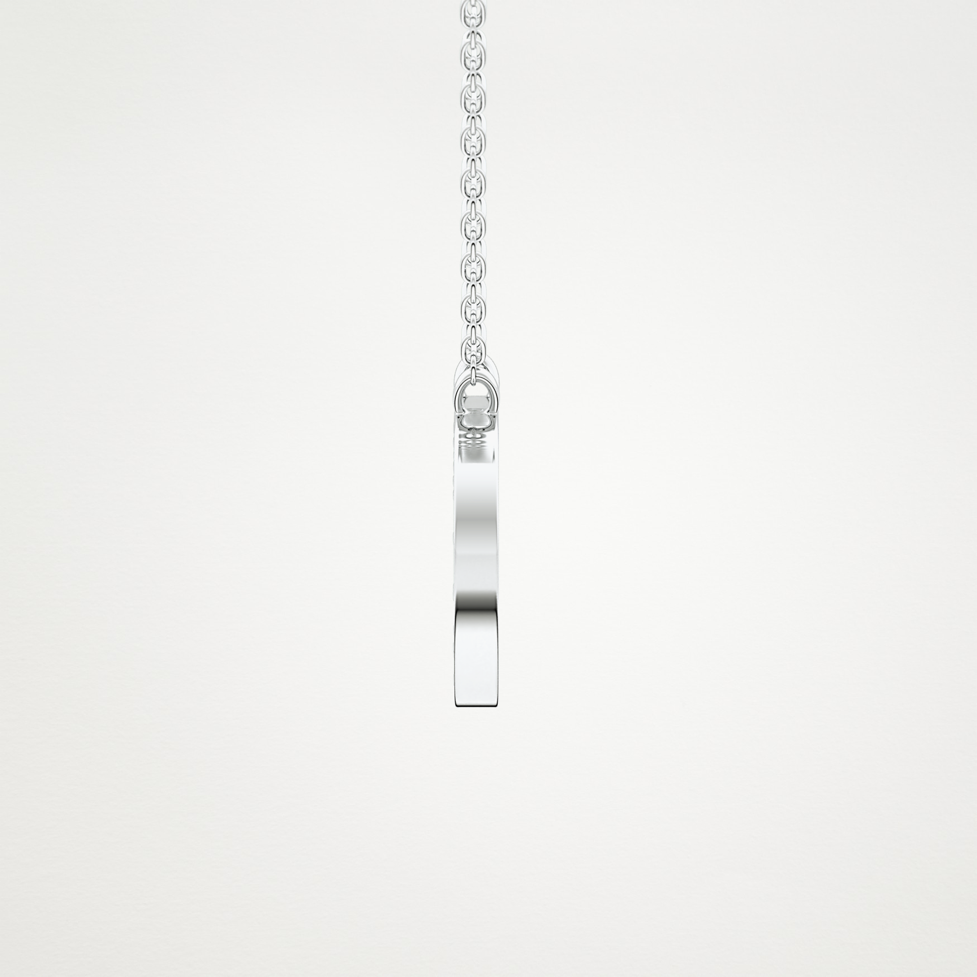 0.243 CT Moissanite D-Shaped Necklace in 14K or 18K Solid Gold – DEF Color, VVS Clarity
