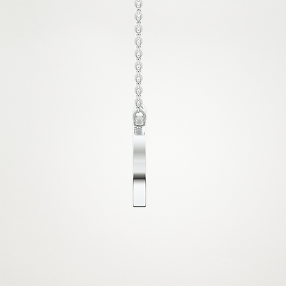 0.243 CT Moissanite D-Shaped Necklace in 14K or 18K Solid Gold – DEF Color, VVS Clarity