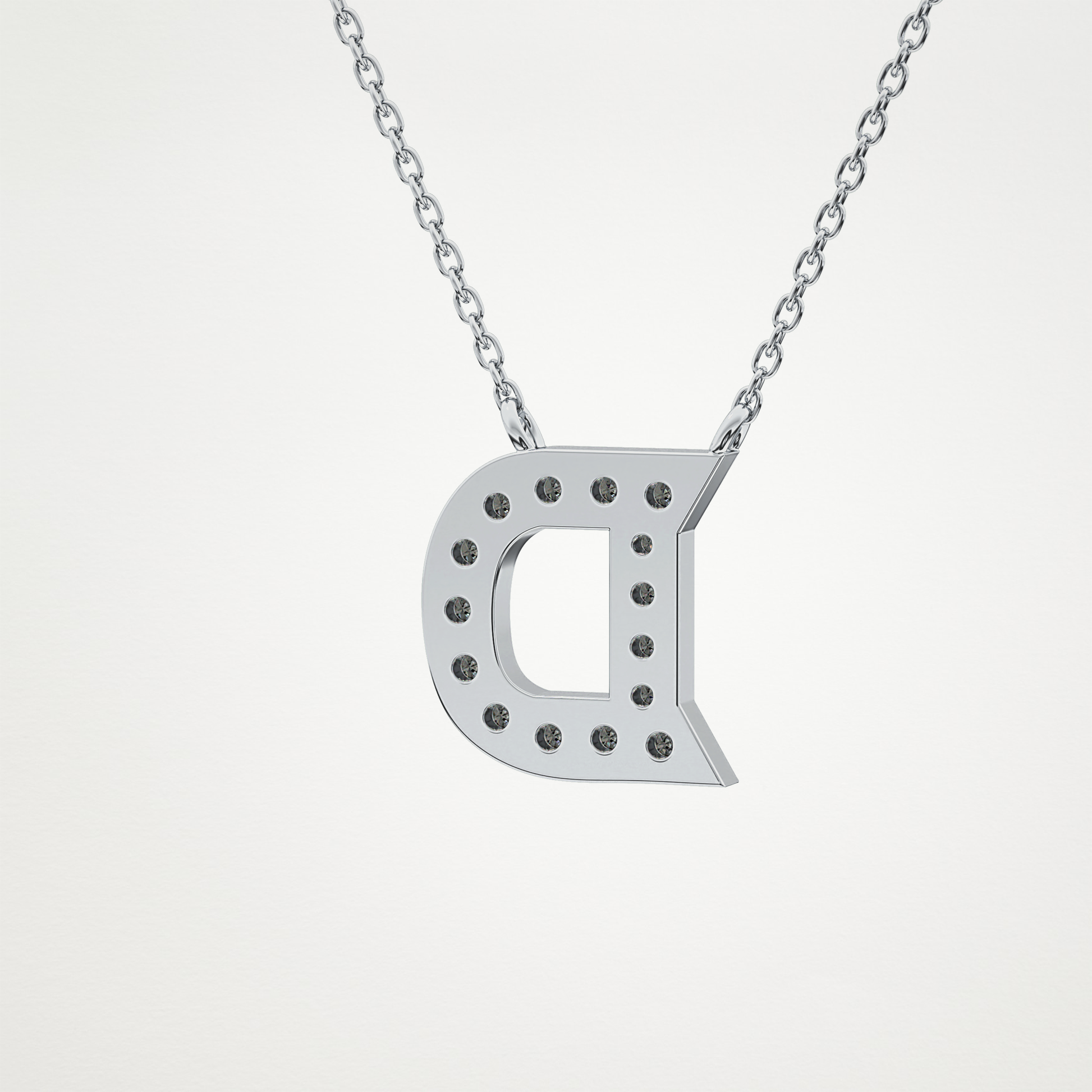 0.243 CT Moissanite D-Shaped Necklace in 14K or 18K Solid Gold – DEF Color, VVS Clarity