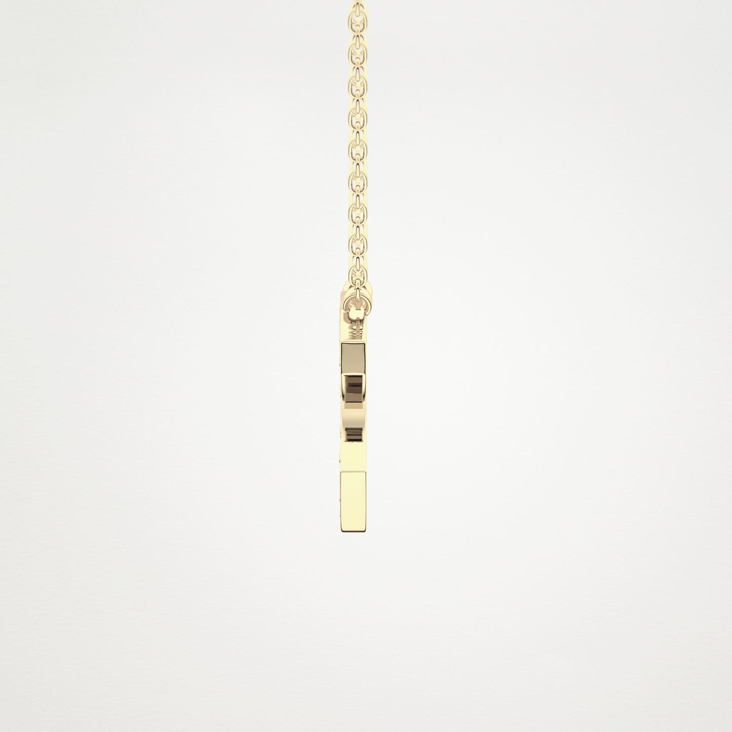 0.24 CT Moissanite C-Shaped Necklace in 14K or 18K Solid Gold – DEF Color, VVS Clarity