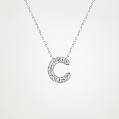 0.24 CT Moissanite C-Shaped Necklace in 14K or 18K Solid Gold – DEF Color, VVS Clarity