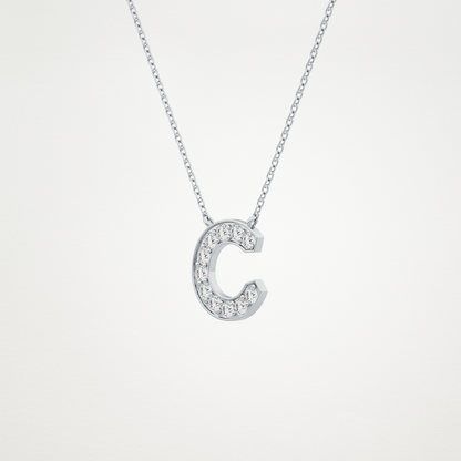 0.24 CT Moissanite C-Shaped Necklace in 14K or 18K Solid Gold – DEF Color, VVS Clarity