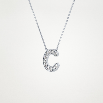 0.24 CT Moissanite C-Shaped Necklace in 14K or 18K Solid Gold – DEF Color, VVS Clarity