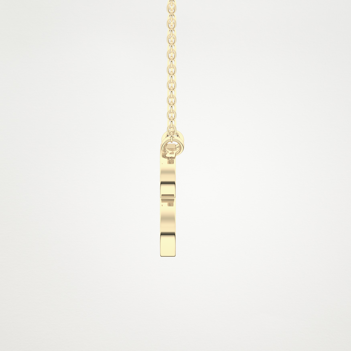 0.323 CT Moissanite B-Shaped Necklace in 14K or 18K Solid Gold – DEF Color, VVS Clarity