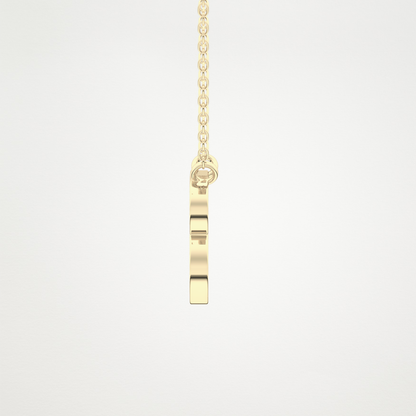 0.323 CT Moissanite B-Shaped Necklace in 14K or 18K Solid Gold – DEF Color, VVS Clarity
