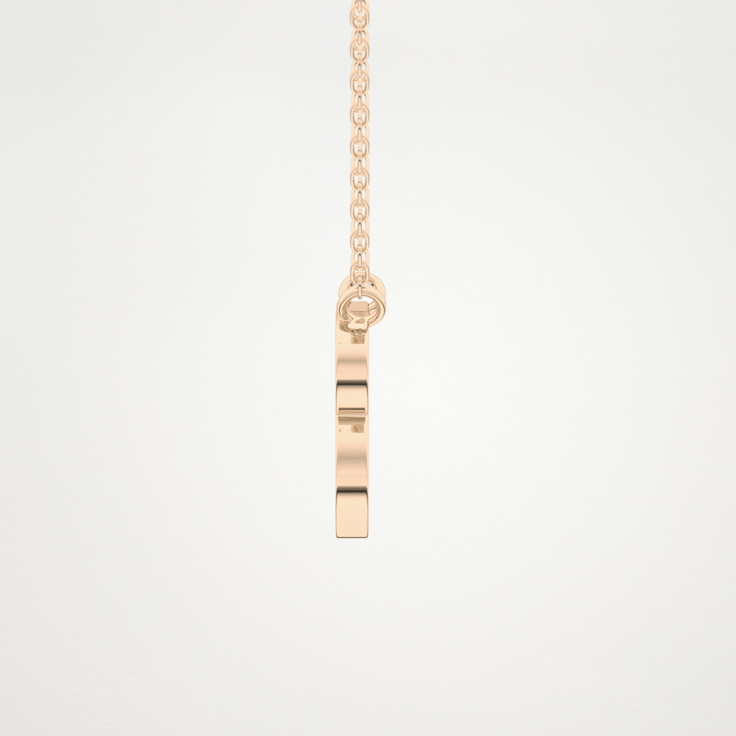 0.323 CT Moissanite B-Shaped Necklace in 14K or 18K Solid Gold – DEF Color, VVS Clarity