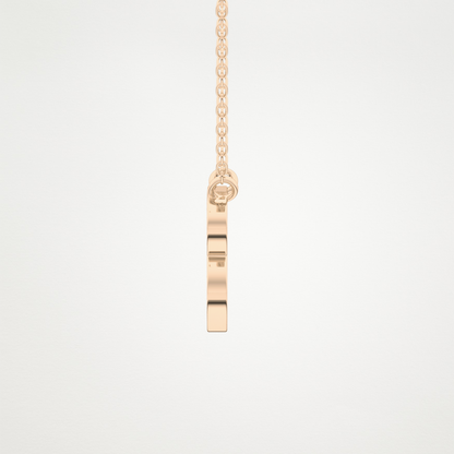 0.323 CT Moissanite B-Shaped Necklace in 14K or 18K Solid Gold – DEF Color, VVS Clarity