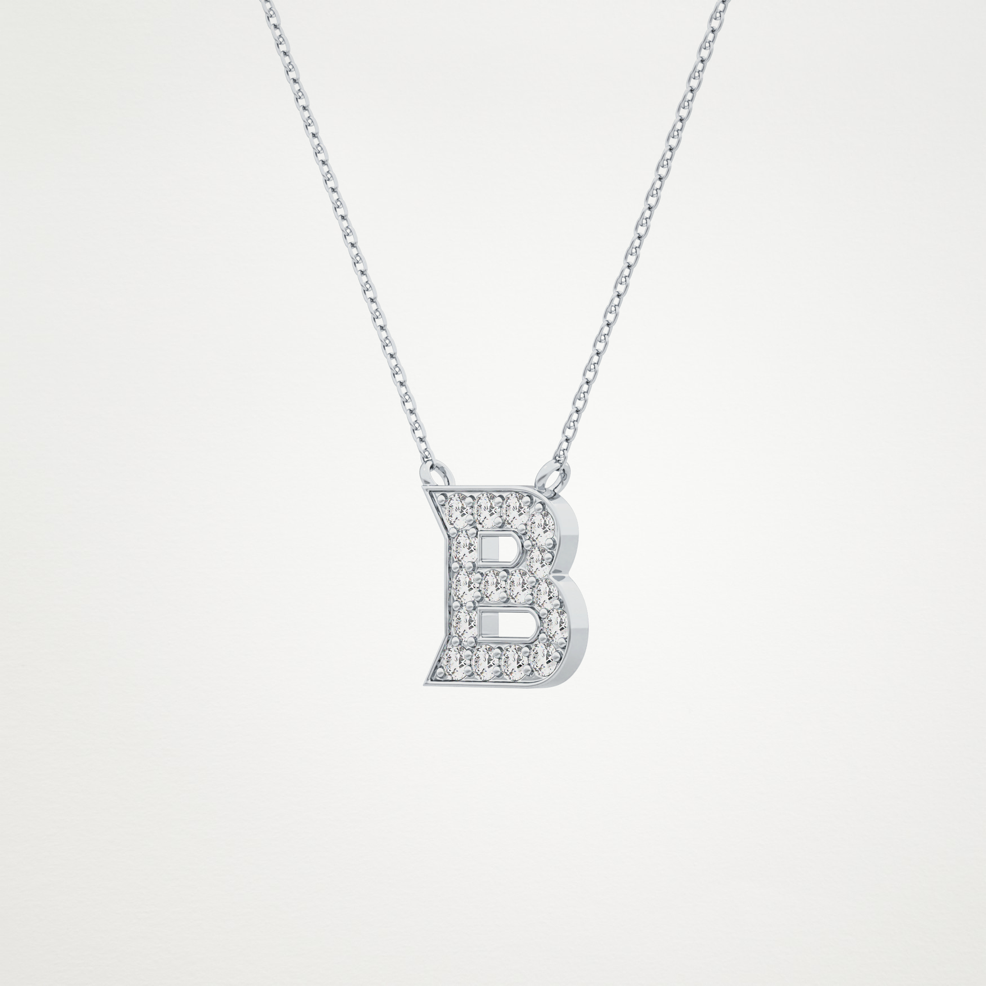 0.323 CT Moissanite B-Shaped Necklace in 14K or 18K Solid Gold – DEF Color, VVS Clarity