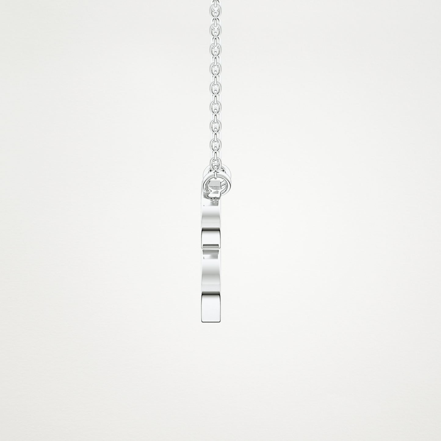 0.323 CT Moissanite B-Shaped Necklace in 14K or 18K Solid Gold – DEF Color, VVS Clarity