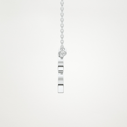 0.323 CT Moissanite B-Shaped Necklace in 14K or 18K Solid Gold – DEF Color, VVS Clarity