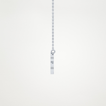 0.323 CT Moissanite B-Shaped Necklace in 14K or 18K Solid Gold – DEF Color, VVS Clarity