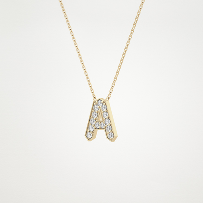 0.226 CT Moissanite A-Shaped Necklace in 14K or 18K Solid Gold – DEF Color, VVS Clarity