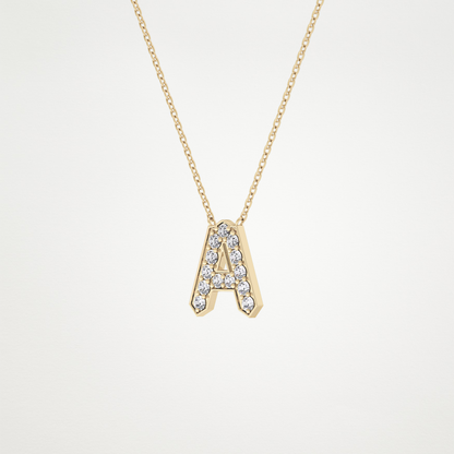 0.226 CT Moissanite A-Shaped Necklace in 14K or 18K Solid Gold – DEF Color, VVS Clarity