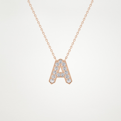 0.226 CT Moissanite A-Shaped Necklace in 14K or 18K Solid Gold – DEF Color, VVS Clarity