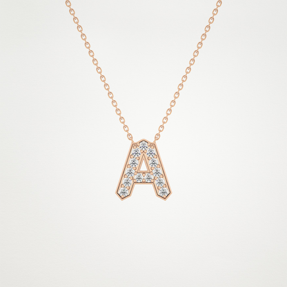 0.226 CT Moissanite A-Shaped Necklace in 14K or 18K Solid Gold – DEF Color, VVS Clarity