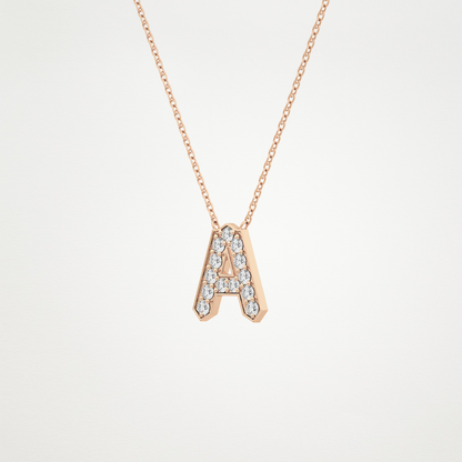 0.226 CT Moissanite A-Shaped Necklace in 14K or 18K Solid Gold – DEF Color, VVS Clarity