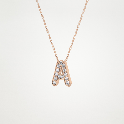 0.226 CT Moissanite A-Shaped Necklace in 14K or 18K Solid Gold – DEF Color, VVS Clarity