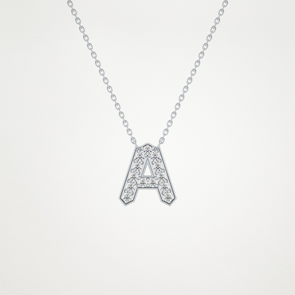 0.226 CT Moissanite A-Shaped Necklace in 14K or 18K Solid Gold – DEF Color, VVS Clarity