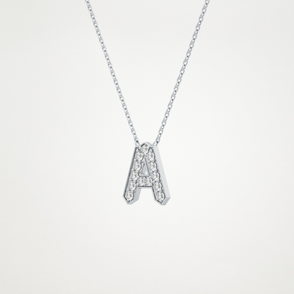 0.226 CT Moissanite A-Shaped Necklace in 14K or 18K Solid Gold – DEF Color, VVS Clarity