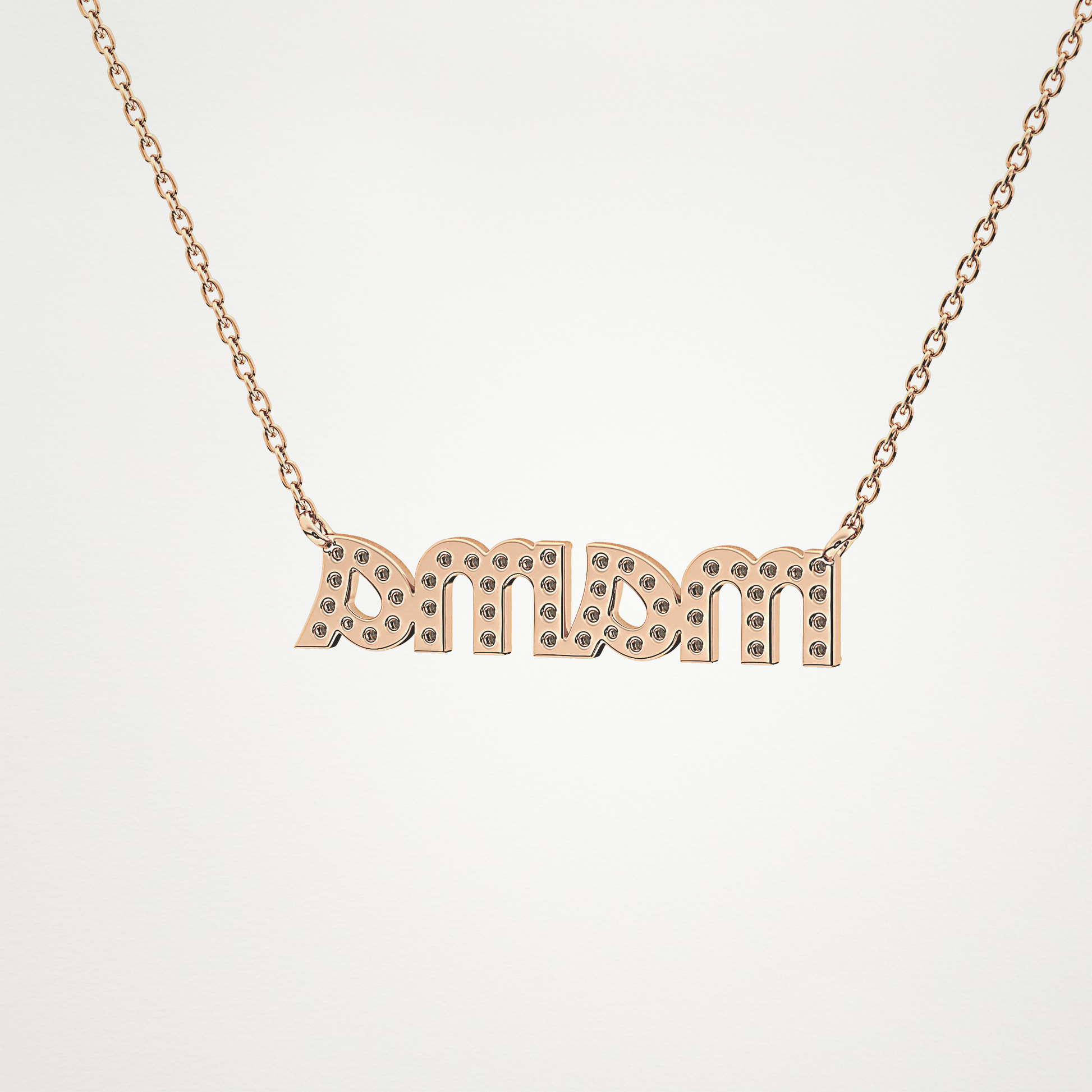 0.17 CT Moissanite MAMA Necklace in 14K or 18K Solid Gold – DEF Color, VVS Clarity