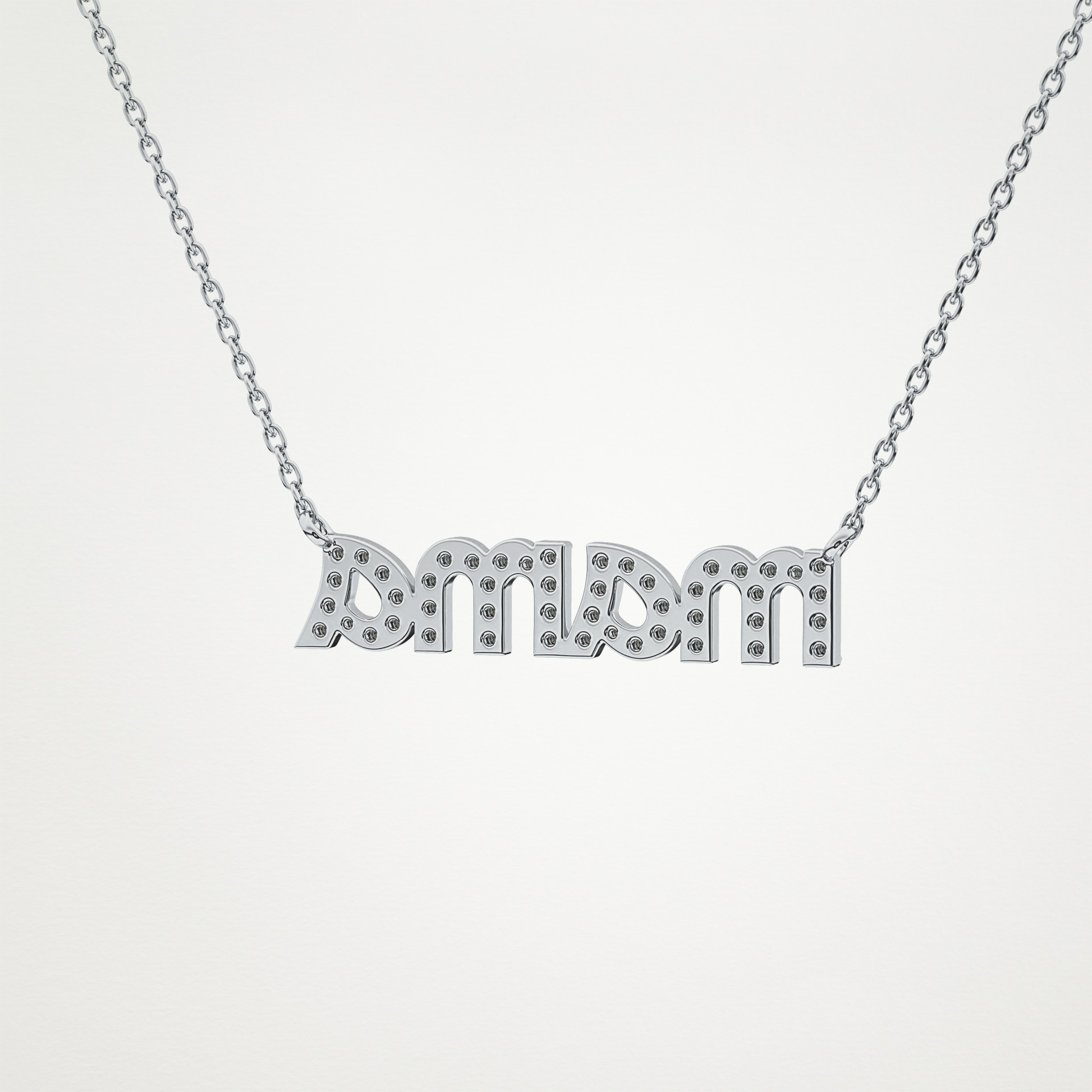 0.17 CT Moissanite MAMA Necklace in 14K or 18K Solid Gold – DEF Color, VVS Clarity