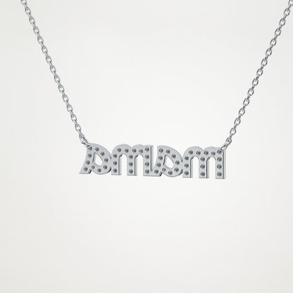 0.17 CT Moissanite MAMA Necklace in 14K or 18K Solid Gold – DEF Color, VVS Clarity