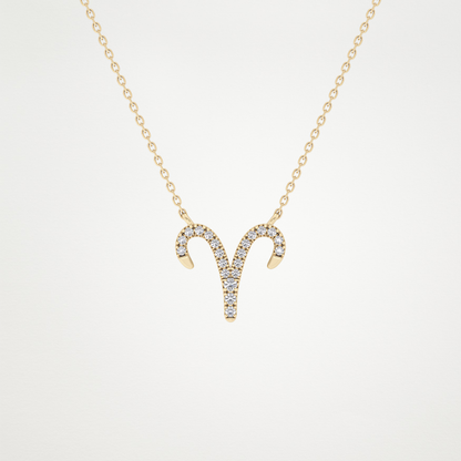 0.98 CT Moissanite Aries Necklace in 14K or 18K Solid Gold – DEF Color, VVS Clarity