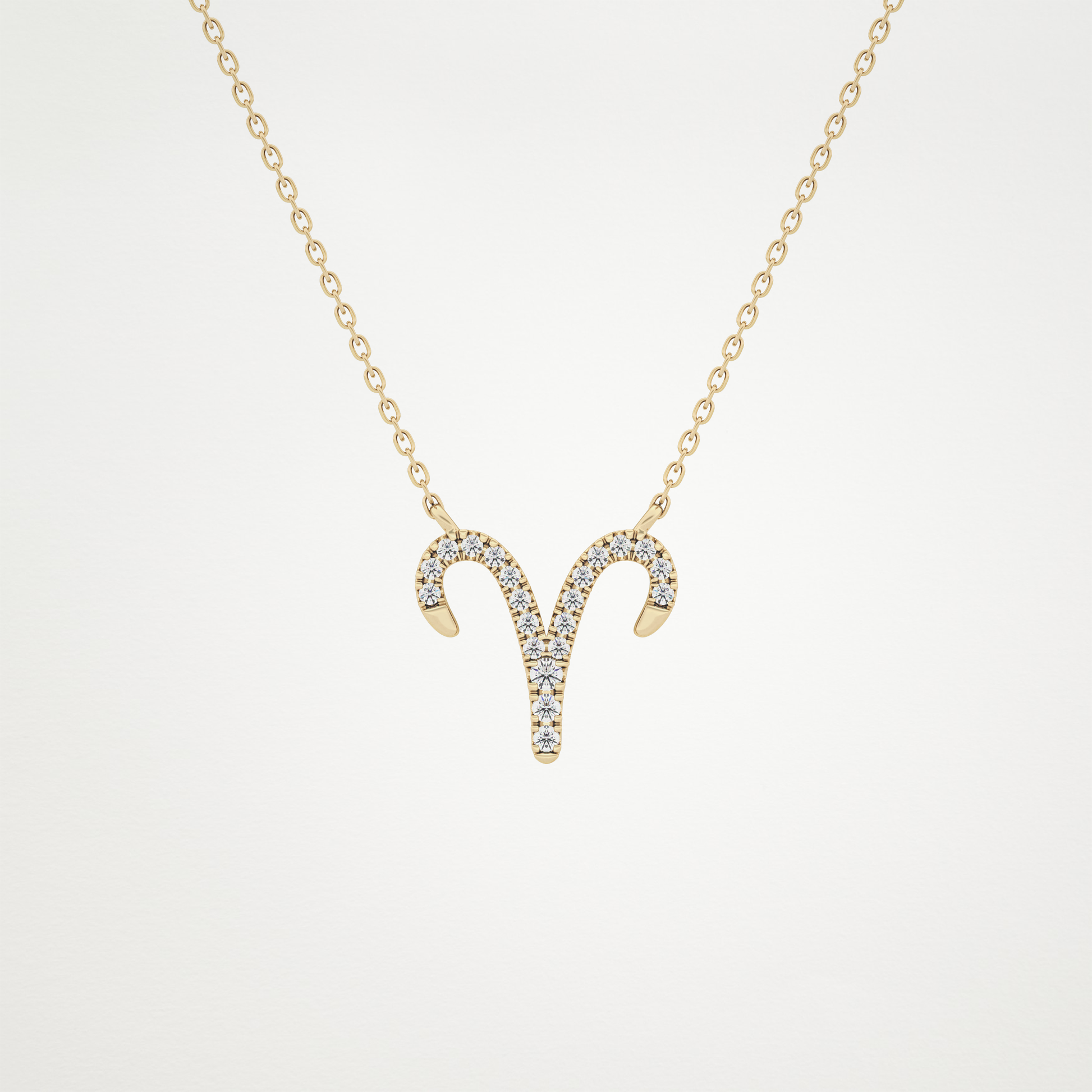 0.98 CT Moissanite Aries Necklace in 14K or 18K Solid Gold – DEF Color, VVS Clarity