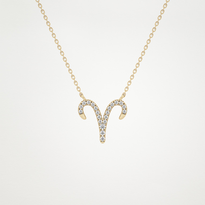 0.98 CT Moissanite Aries Necklace in 14K or 18K Solid Gold – DEF Color, VVS Clarity
