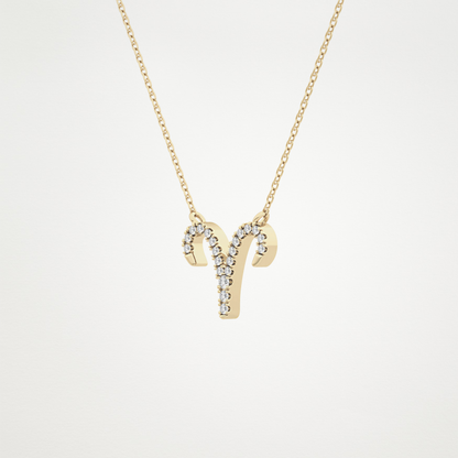 0.98 CT Moissanite Aries Necklace in 14K or 18K Solid Gold – DEF Color, VVS Clarity