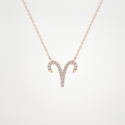 0.98 CT Moissanite Aries Necklace in 14K or 18K Solid Gold – DEF Color, VVS Clarity