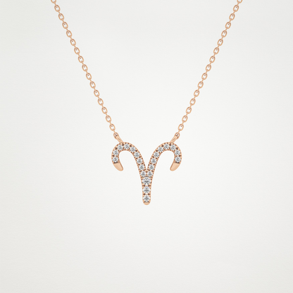 0.98 CT Moissanite Aries Necklace in 14K or 18K Solid Gold – DEF Color, VVS Clarity