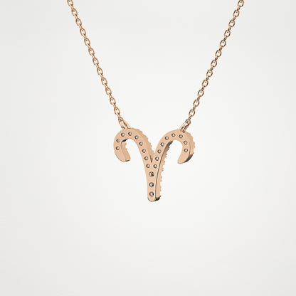 0.98 CT Moissanite Aries Necklace in 14K or 18K Solid Gold – DEF Color, VVS Clarity