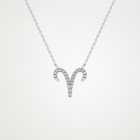 0.98 CT Moissanite Aries Necklace in 14K or 18K Solid Gold – DEF Color, VVS Clarity
