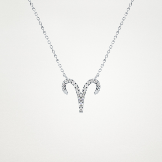 0.98 CT Moissanite Aries Necklace in 14K or 18K Solid Gold – DEF Color, VVS Clarity